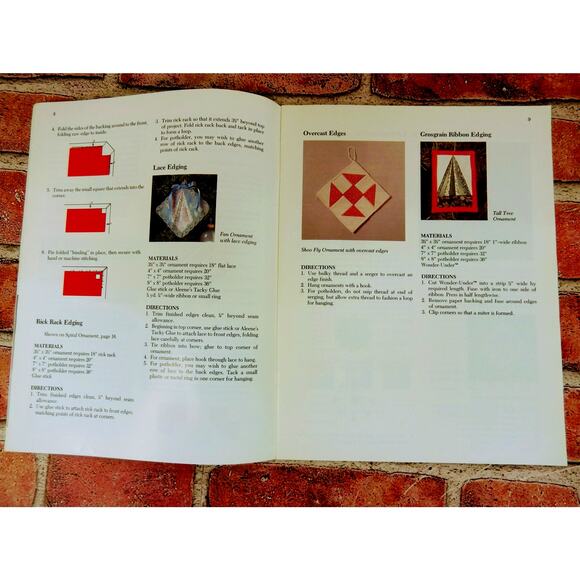 Folded Fabric Fun - Vtg 1990 Crafting Ornaments Potholders Pillows‎ Purses Totes - Picture 3 of 8